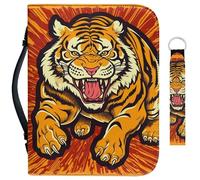 Garronmavis Running Tiger Lot de 2 housses de bible pour homme et femme, motif tigre rugissant, peinture animale, taille L