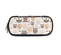 Garronmavis Trousse à crayons bleue Boho Arrow pour adolescentes et filles - Grande capacité - Motif drapeau américain - Durable, Dessin animé chouettes mignonnes, Cartable
