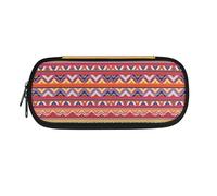 Garronmavis Trousse à crayons de grande capacité avec motif cœur et double fermeture éclair Motif tête de mort Rock&Roll, Southwest Zigzag Rhowbus, Cartable