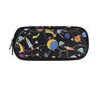 Garronmavis Trousse à crayons de grande capacité avec motif cœur et double fermeture éclair Motif tête de mort Rock&Roll, Dessin animé planète ciel étoilé, Cartable