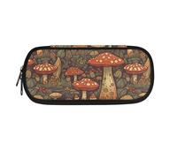 Garronmavis Trousse à crayons de grande capacité avec motif de plantes bohèmes, motif champignons et champignons, Boho Plants Champignons à pois, Cartable