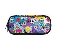 Garronmavis Trousse à crayons motif requin de dessin animé, fournitures scolaires, multi-emplacements, ciel étoilé, papillon, pochette à stylos, organiseur de papeterie, Art graffiti football