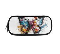 Garronmavis Trousse à crayons pour enfants et filles Motif mandala et tête de vache Grande capacité, Papillon Morpho Graffiti éclaboussant, Cartable