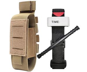 Garrot Tactique,Avec Porte-Garrot,Combat À L'extérieur Tourniquets D'urgence Tourniquet À Une Main Équipement De Premiers Soins Militaires,Laiton