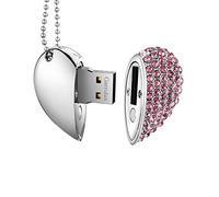 GARRULAX Cle USB, Premium imperméable clé USB2.0, 8Go / 16 Go / 32Go / 64Go Cles USB Type de Coeur Diamant Stockage de données Haute Vitesse Memory Stick Pendrive