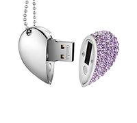 Garrulax Cle USB, Premium imperméable clé USB2.0, 8Go / 16 Go / 32Go / 64Go Cles USB Type de Coeur Diamant Stockage de données Haute Vitesse Memory Stick Pendrive