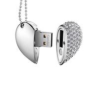 GARRULAX Cle USB, Premium imperméable clé USB2.0, 8Go / 16 Go / 32Go / 64Go Cles USB Type de Coeur Diamant Stockage de données Haute Vitesse Memory Stick Pendrive
