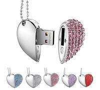 GARRULAX Cle USB, Premium imperméable clé USB2.0, 8Go / 16 Go / 32Go Cles USB Type de Coeur Diamant Stockage de données Haute Vitesse Memory Stick Pendrive
