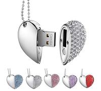 Garrulax Cle USB, Premium imperméable clé USB2.0, 8Go / 16 Go / 32Go Cles USB Type de Coeur Diamant Stockage de données Haute Vitesse Memory Stick Pendrive