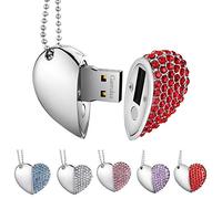 Garrulax Cle USB, Premium imperméable clé USB2.0, 8Go / 16 Go / 32Go Cles USB Type de Coeur Diamant Stockage de données Haute Vitesse Memory Stick Pendrive