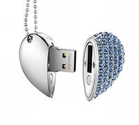 GARRULAX Clés USB 3.0, 32 Go Heart Diamond High Speed USB 3.0 Stockage de données Flash Drive Memory Pen Stick Flash Disk Pendrive (Bleu)