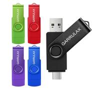 GARRULAX USB 2 en 1 OTG Type C USB 2.0 pivotant Clé mémoire Android Smartphone, MacBook, Tablette, PC (8 Go)