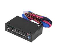 Garsent 5,25 Pouces Lecteur de Cartes, Media Dashboard Multifonction Lecture Carte Tableau de Bord Médias Panneau Avant avec USB3.0/2.0 Hub eSATA SATA Audio.