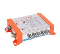 Garsent Amplificateur de Distribution TV 4 Canaux, Répartiteur D'amplificateur Modulateur TV avec Boucle IRS en Cascade, Sortie vers 4 Téléviseurs, Gain élevé 45 DB, Prise en Charge du (Prise UE)