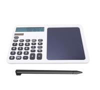 Garsent Calculatrice avec Bloc-Notes, Bloc-Notes de 7 Pouces et Stylet pour la Prise de, Batterie Solaire à Double Alimentation, Grand écran et Conception Ergonomique, pour Une (White)