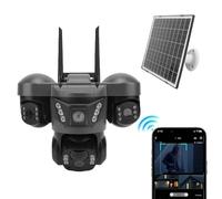 Garsent Caméra de sécurité Cellulaire 4G LTE Extérieur, 4K 10x Zoom Optical Wireless Solar Camera 8000mAh, Pan de 355 ° et Came de Suivi AI Inclinable pour Moniteur à Distance,