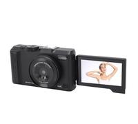 Garsent Caméra Numérique 4K, Caméra VLog 48MP avec écran Flip à 180 Degrés de 3 Pouces, Zoom Numérique 18x, Caméras de Voyage Compactes avec Anti-Shake, Flash pour Adolescents, Adultes, (Black)