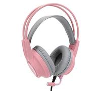 Garsent Casque Micro Filaire, Pilotes 50 Mm Améliorés Réduction du Bruit Micro Casque de Jeu Stéréo, PC monté sur la Tête Fournitures de Bureau 7.1 Casque USB Simple (Rose)