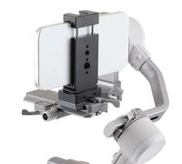 Garsent Clip de Téléphone Stabilisateur, Support Universel pour Smartphone en Alliage D'aluminium avec Griffe Supérieure et Trous Filetés 1/4 3/8, pour Cardan RS2 RS3 RS 3 Pro RS4 RS 4