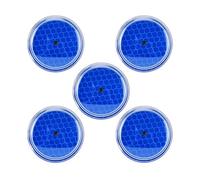 Garsent Clips Réflecteurs de sécurité Ronds pour la Course de Nuit, Paquet de 5 Badges Réfléchissants pour Vestes de Sac à Dos, Réflecteurs de sécurité Légers de 1,77 Pouces pour une visibilité (BLUE)