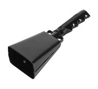 Garsent Cow Bell, Horaire de la Main Acclamante avec Poignée Non Glissante, Instrument de Musique de Percussion pour les Matchs de Football, Carillons, Percussion, Appelez Bell, Farm (BLACK)