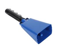 Garsent Cow Bell, Horaire de la Main Acclamante avec Poignée Non Glissante, Instrument de Musique de Percussion pour les Matchs de Football, Carillons, Percussion, Appelez Bell, Farm (BLUE)