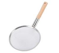 Garsent Cuillère D'écumoire, Tamis à Mailles Fines D'acier Inoxydable avec la Poignée en Bois, Cuisine Fonctionnelle Multi Durable Faisant Cuire la Louche de Tamis de Nourriture de (26CM)