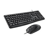 Garsent Ensemble Clavier et Souris Filaires, Clavier Ergonomique Filaire USB de Grande Taille, Ensemble de Souris Optique 1000 DPI pour Ordinateur, Ordinateur Portable, PC (Black)