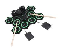 Garsent Ensemble de Batterie électrique avec Haut-parleur intégré, Pad de Batterie et Baguettes pour Enfants, 8 Pads Portables Enroulables pour Enfants, avec Prise Casque, Excellent