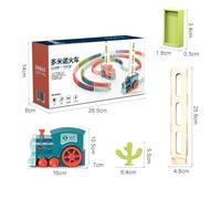 Garsent Ensemble de Blocs de Construction Domino Amusants, Jouet éducatif à Chute Automatique, Effet Sonore Réaliste, pour la Pensée Logique des Enfants, Matière Plastique (Blue)