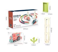 Garsent Ensemble de Blocs de Construction Domino Amusants, Jouet éducatif à Chute Automatique, Effet Sonore Réaliste, pour la Pensée Logique des Enfants, Matière Plastique (Pink)