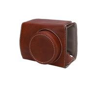 Garsent Étui à la Caméra, Couvercle de Protection en Cuir PU avec Bandoulière Réglable Détachable, Sac D'appareil Photo Numérique avec Doublure Douce pour Po Wershot V1 pour Les (Café)