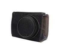 Garsent Étui à la Caméra, Couvercle de Protection en Cuir PU avec Bandoulière Réglable Détachable, Sac D'appareil Photo Numérique avec Doublure Douce pour Po Wershot V1 pour Les (Black)