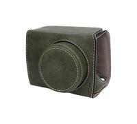 Garsent Étui à la Caméra, Couvercle de Protection en Cuir PU avec Bandoulière Réglable Détachable, Sac D'appareil Photo Numérique avec Doublure Douce pour Po Wershot V1 pour Les (Green)