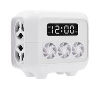 Garsent Haut-Parleur Bluetooth, Haut-Parleur sans Fil avec Horloge Numérique et Alarme, Charge sans Fil 15 W, Bluetooth 5.0, AUX, Prise en Charge de la Carte TF, pour Chambre, Bureau, (White)