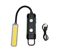 Garsent Lampe de Travail Rechargeable COB, Lampe de Poche Flexible à Col de Cygne à 360° avec 5 Modes d'éclairage et Base Magnétique, de Réparation de Voiture Portable 142 G pour Urgence, Camping,