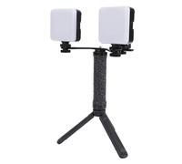 Garsent Lumière Vidéo 2 Pièces, éclairage de Photographie Portable à intensité Variable 5600K avec Support et Pince de Téléphone, pour Enregistrement de Selfie et Vlogging
