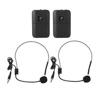 Garsent Microphone Casque sans Fil, 2-en-1 Microphone UHF sans Fil Portable Rechargeable avec Émetteur Récepteur Système de Son Audio Haut-Parleur.