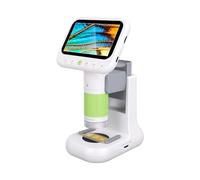 Garsent Microscope Numérique 2 en 1, Grossissement 50X à 500X, Microscope Portable avec 5 Diapositives, écran 4,3 Pouces, Double Lumière LED pour Adultes et Enfants, Jouet Scientifique