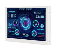 Garsent Moniteur de Température D'ordinateur 5 Pouces, luminosité Réglable, Conception DIY, Multifonction, Deux Méthodes de Connexion, Surveillance de la Température avec, pour