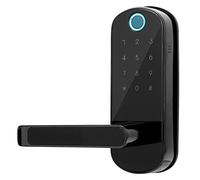 Garsent Serrure de Porte Intelligente, 5 en 1 APP Contrôle/Mot de Passe/Empreinte Digitale/Clé IC Carte Verrouillage de Porte Anti-vol Bluetooth Verrou Biométrique Digital pour Sécurité Maison.