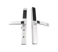 Garsent Serrure de Porte Intelligente Multi-accès, Serrure D'entrée sans vec Empreinte Digitale/Mot de Passe/Carte/clé pour la sécurité du Bureau, Matériau en Alliage D'aluminium (Silver)