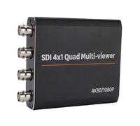 Garsent Visionneuse Multiple SDI 4x1 avec 10 Modes D'affichage, Sortie | 4 Entrées SDI, 1 Sortie HDMI, 10 Modes D'affichage, Télécommande IR, 4K30 Hz, Alliage D'aluminium, pour la Surveillance