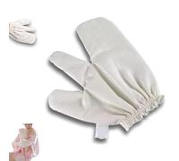 Garshana Gants de massage ayurvédiques en soie brute, gant exfoliant pour le bain et le brossage à sec avec bandes élastiques au poignet (1 pièce)