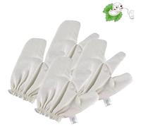 Garshana Gants de massage en soie brute - Brossage ayurvédique à sec pour drainage lymphatique, exfoliation de la peau, 100 % pure soie brute (4 pièces)