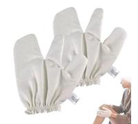 Garshana Lot de 2 gants de massage en soie brute, gants de massage ayurveda, gants antidérapants pour le nettoyage du corps et du visage