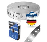 GARSIDURO® Bande perforée de montage en acier galvanisé [19 mm x 10 m] | Feuillard perforé professionnel pour fixation de câbles, conduits et tuyaux | Bande de montage flexible avec clous