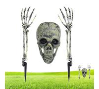 Gartendeko Lot de 3 squelettes d'Halloween pour porte effrayante, horreur à l'extérieur, atmosphère