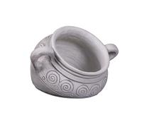 Gartendekoapradies.de Amphore décorative en pierre coulée spirale en relief 30 cm de hauteur 45 cm de largeur Gris 8 litres 15 kg résistant au gel pour l’extérieur