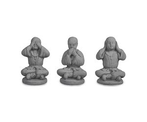 gartendekoparadies.de 3 Bouddhas enseignements bouddhistes en Pierre reconstituée, résistant au Gel